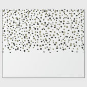 Gold Black Confetti Cadeaupapier (Vlak)