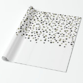 Gold Black Confetti Cadeaupapier (Uitgerold)