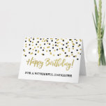 Gold Black Confetti Daughter Birthday-kaart Kaart<br><div class="desc">Verjaarkaart voor dochter met goud en zwart modern confetti-patroon.</div>