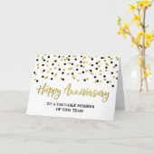 Gold Black Confetti Employee Jubileum Card Kaart (Gele Bloem)
