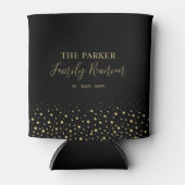 Gold & Black Confetti Family Reunion Party Favor Blikjeskoeler (Voorkant)