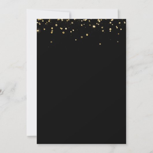 Gold Black Confetti Formal Surprise 50ste verjaard Kaart (Achterkant)