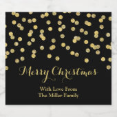 Gold Black Confetti-kerstbier Bier Etiket (Enkel label)