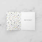 Gold Black Confetti Love Dank u Bedankkaart (Binnen)