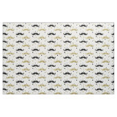 Gold Black Confetti Mustaches Stof (Fat Quarter)
