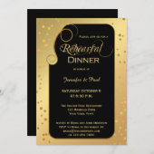 Gold Black Confetti Rehearings Kaart (Voorkant / Achterkant)