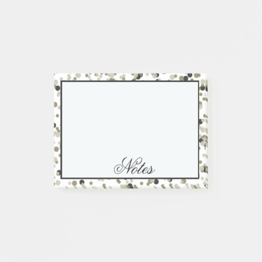 Gold Black Confetti Stippen Post-it® Notes (Voorkant)