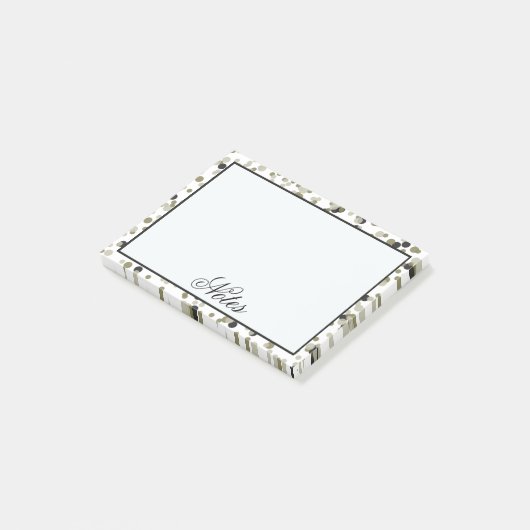 Gold Black Confetti Stippen Post-it® Notes (Schuin)