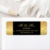 Gold Black Confetti Wedding Return-label Etiket (Insitu)