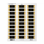 Gold Black Confetti Wedding Return-label Etiket (Full Sheet)