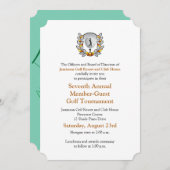 Gold Black Corporate Golf Tournament Invitation Kaart (Voorkant / Achterkant)