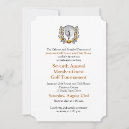 Gold Black Corporate Golf Tournament Invitation Kaart