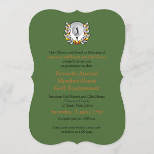 Gold Black Corporate Golf Tournament Invitation Kaart