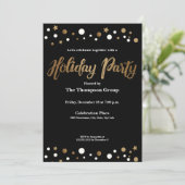 Gold Black Corporate Holiday-kerstfeest Kaart (Staand voorkant)