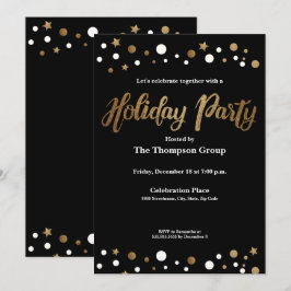 Gold Black Corporate Holiday-kerstfeest Kaart