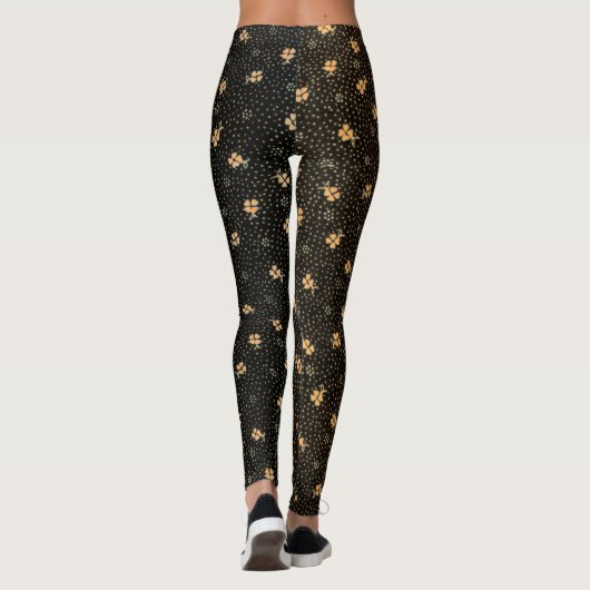 Gold Black Cover Pattern-Leggings Leggings (Achterkant)