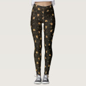 Gold Black Cover Pattern-Leggings Leggings (Voorkant)