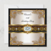 Gold Black Cream Elite Elegant Birthday Party Kaart (Voorkant)
