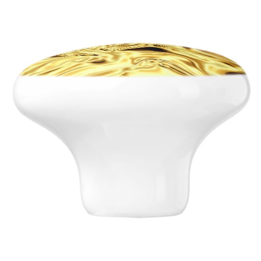 Gold Black Crinkle  Keramische Knop (Zijkant)