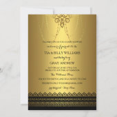 Gold & Black Crown Baby shower Kaart (Achterkant)