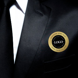 Gold & Black Custom Logo Business Corporate Ronde Button 5,7 Cm