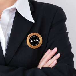 Gold & Black Custom Logo Business Corporate Ronde Button 5,7 Cm