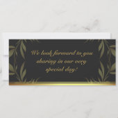 Gold/Black Damas Boarding Pass Weduwen Uitnodiging (Achterkant)