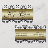 Gold Black Damask Makeup Artist Visitekaartje (Voorkant / Achterkant)