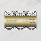 Gold Black Damask Makeup Artist Visitekaartje (Achterkant)