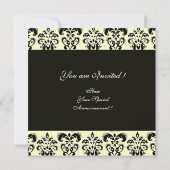 GOLD & BLACK DAMASK MONOGRAM, wit Kaart (Achterkant)