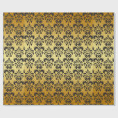 Gold Black  Damask Patroon 2 Cadeaupapier (Vlak)