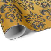 Gold Black  Damask Patroon 2 Cadeaupapier (Rol Hoek)
