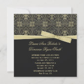 Gold Black Damask Post Wedd Kaart (Voorkant)