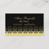 Gold Black Damask Visitekaartje (Achterkant)