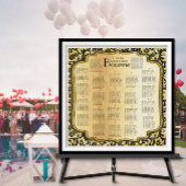 Gold & Black Damask Wedding Seating Chart Poster