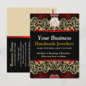Gold+Black Decorative Jewelry Business Postcard Briefkaart (Voorkant / Achterkant)