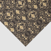 Gold Black Demask Gothic Lace Pattern 2 Decoupage Tissuepapier (Detail)