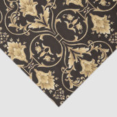 Gold Black Demask Gothic Lace Pattern-ontkoppeling Tissuepapier (Detail)