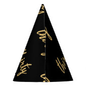 Gold Black "Derty" 30-jarige feestdag Glitter Feesthoedjes (Achterkant)