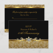 Gold & Black Diamond 50e Jubileum RSVP (Voorkant / Achterkant)