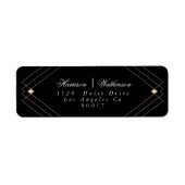 Gold Black Diamond Geometric Deco Gatsby Wedding Etiket (Voorkant)