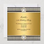 Gold Black Diamond Sophisticated Birthday Party Kaart (Achterkant)