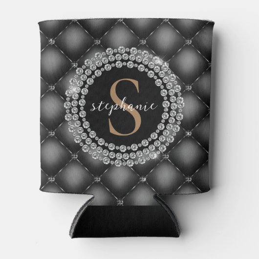 Gold Black Diamonds - monogram afgetufte luxe brui Blikjeskoeler (Voorkant)