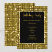 GOLD BLACK DISCO THEME ALL OCCASION BIRTHDAY BLK KAART (Voorkant / Achterkant)