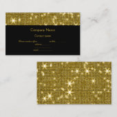 GOLD BLACK DISCO THEME SPARKLE VISITEKAARTJE (Voorkant / Achterkant)
