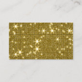 GOLD BLACK DISCO THEME SPARKLE VISITEKAARTJE (Achterkant)