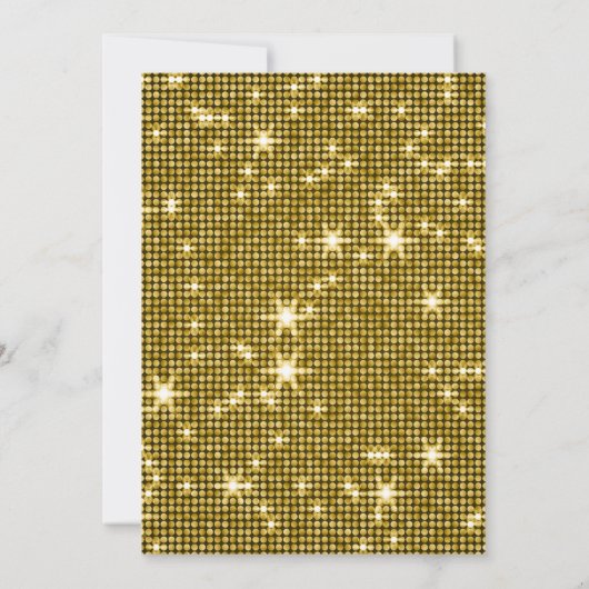 GOLD BLACK DISCO THEME SUPER SPARKLE BIRTHDAY BLK KAART (Achterkant)