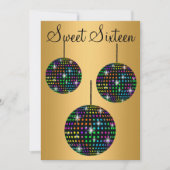 GOLD BLACK DISCOBALL SWEET SIXTEEN ARTIJ KAART (Voorkant)