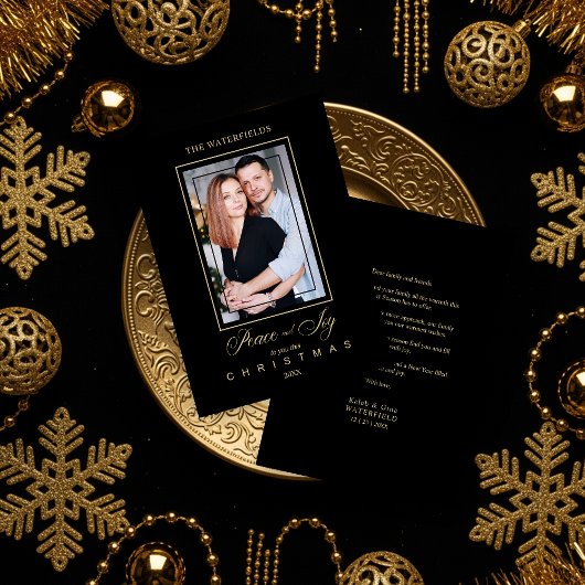 Gold Black Eenvoudige, moderne kerstfotoserie