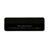 Gold Black Elegance Diamond Geo Deco Wedding Etiket (Voorkant)